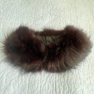 Real Fur Brown Spikey Collar with Heavy Hook